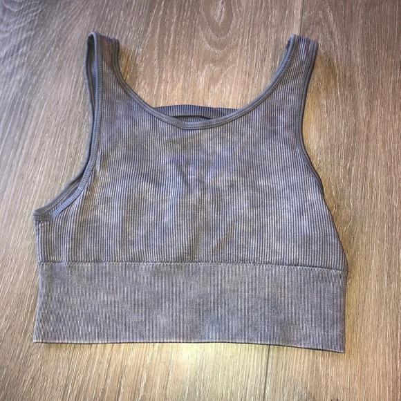 Harmony and Balance Grey Ribbed Sports Bra Size Small - Picture 2 of 10
